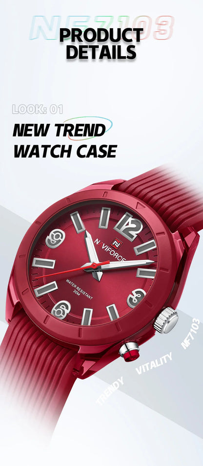 NAVIFORCE Women Fashion Watch Waterproof Personality Ladies Quartz