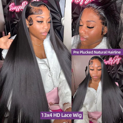 100% Human Hair 13x4 Bone Straight HD Lace Front Wig