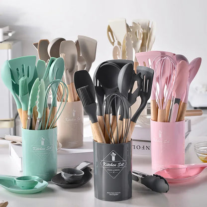 12PCS Silicone Kitchenware Non-Stick Cookware Utensils Set
