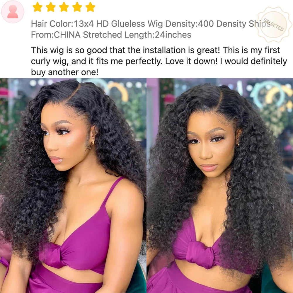400 Density Lace Wig Human Hair Wear and Go Glueless Deep Water Wave Curly Human Hair Full Head Hd Lace Frontal Pre Plucked Wigs