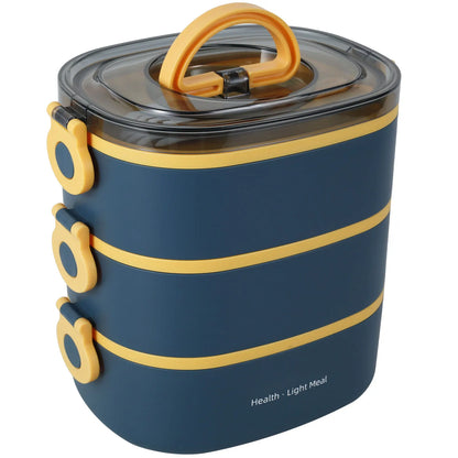 2000ML Lunch Box Portable 3 Layer  Box Leakproof Microwavable