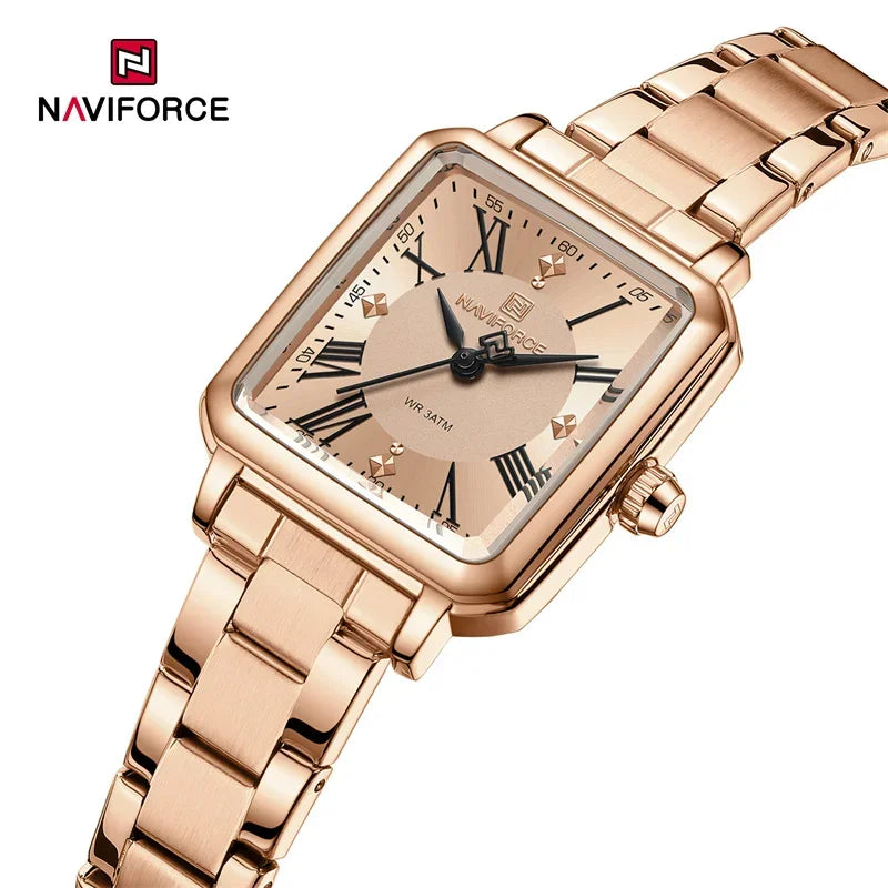 NAVIFORCE Fashion Ladies Watch Stainless Steel Waterproof