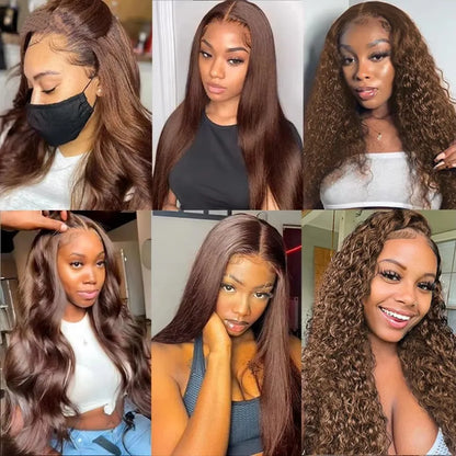 Chocolate Brown Lace Front Wig Body Wave Wig 13x6 HD Lace Frontal Wig 250 Density
