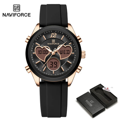 NAVIFORCE Luxury Elegant Women Watch Double Display Waterproof
