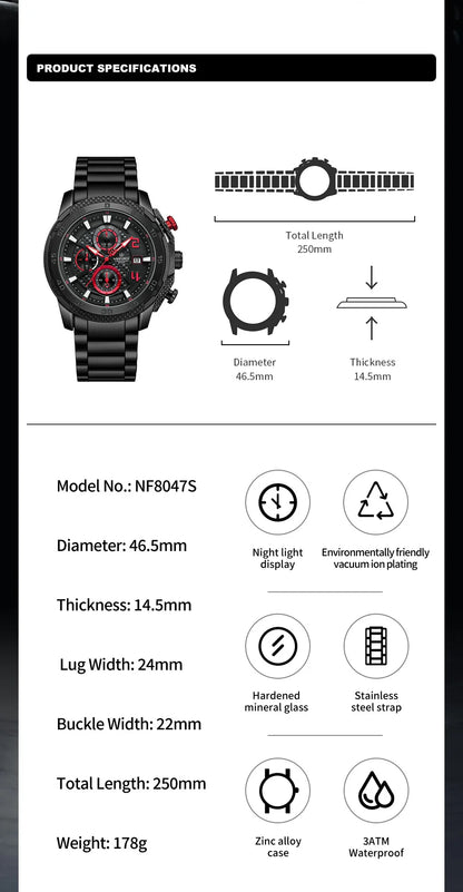 NAVIFORCE Men Stainless Steel Watch