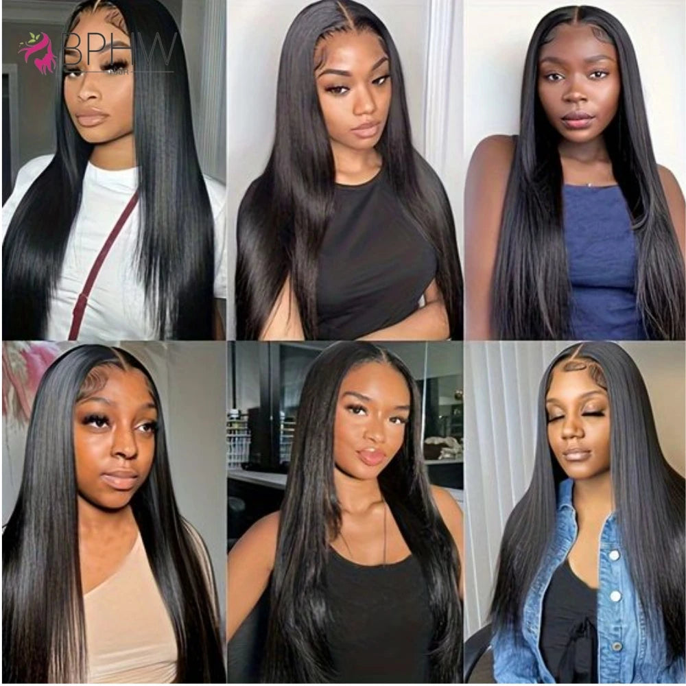 Straight Human Hair Bundles With Frontal Indian Hair Weave 3 Bundles With Lace Closure Wavy Human Hair Extensions Natural Color