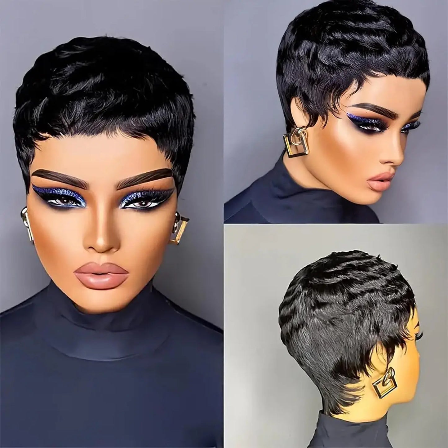 Short Pixie Cut Wig Human Hair 180 Density