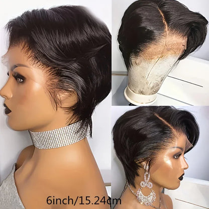 Short Pixie Cut Wigs Human Hair 13x4 Side Part Bob Lace Front