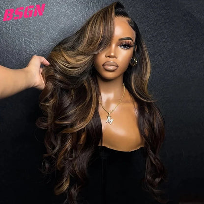 200% Body Wave Lace Frontal Human Hair Wig 1b/30 13x4 Full Lace Frontal Human Hair Wigs Pre Plucked Bleached Knots Glueless Wigs