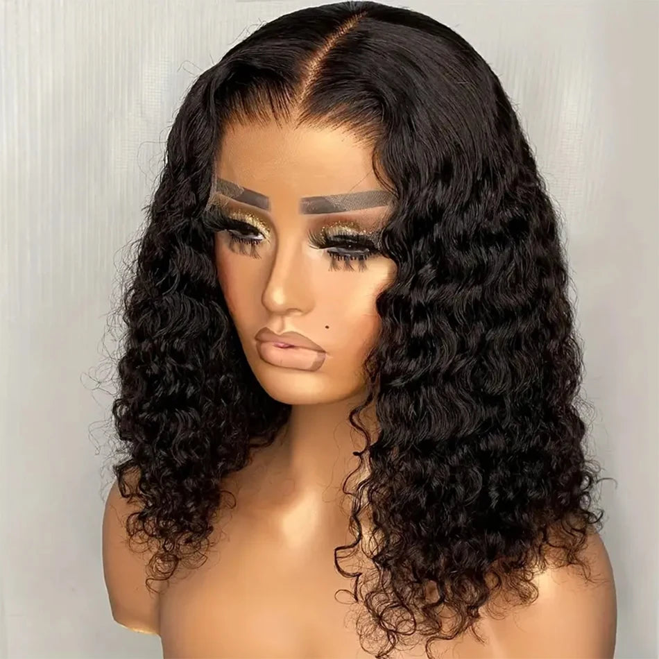 Brazilian Hair Deep Wave Short Bob Wig Human Hair 200% Density