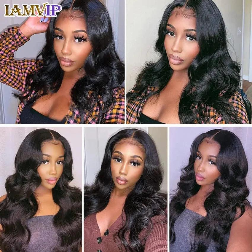 250% Body Wave 13x6 Hd Frontal Human Hair Pre-plucked Lace Brazilian Remy Straight Wave With Hd 13x4 Front Wig Closure 4x4 Wig