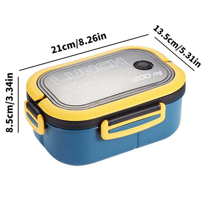 1200ML 2 Layer Bento Lunch Box With Spoon Fork