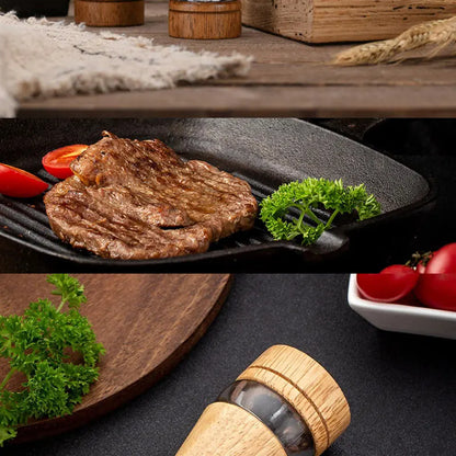 6-inch Manual Pepper Grinder Rubber Wood Acrylic Salt Shakers