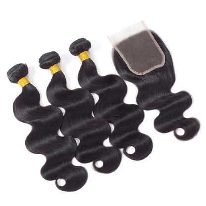 Ombre Color Body Wave Human Hair Bundles with closure 100% Unprocessed Virgin Hair 1b/4/27 Colored Bundles human Hair Extension