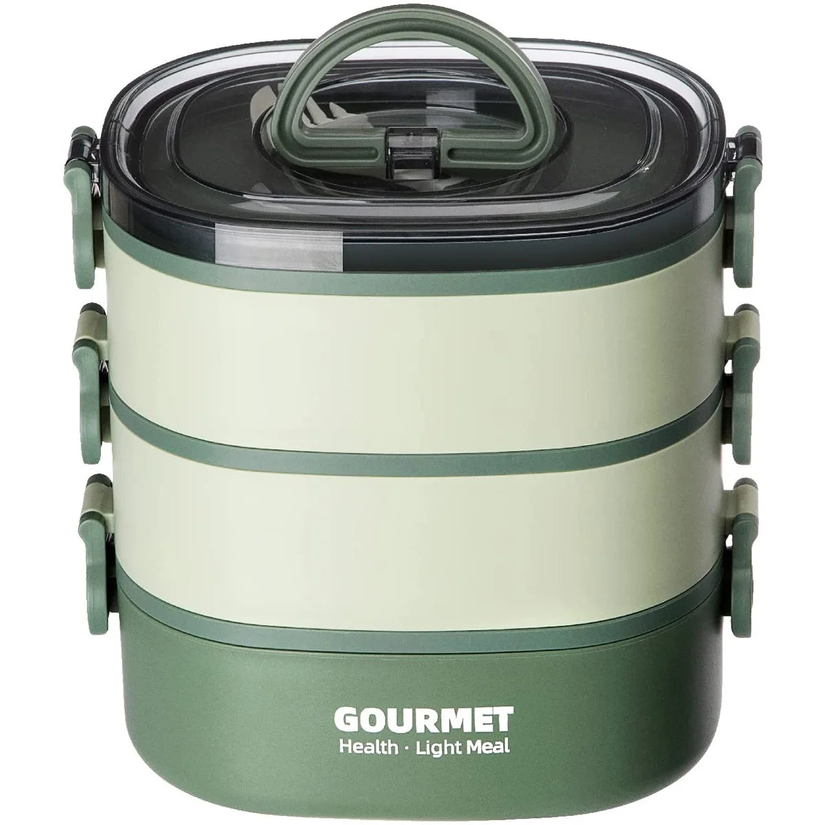 2000ML Lunch Box Portable 3 Layer  Box Leakproof Microwavable