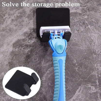 2/4PCS Adhesive Razor Holder Wall Mounted Bathroom For Shower Hook Rack Shaver Holder Plastic Hook Holder Razor Rack