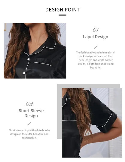 Women's Pajamas Set Satin Sleepwear