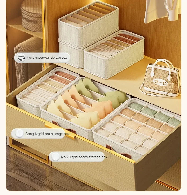 1-5PCS Fabric Drawer Organizers for Underwear Socks Bras