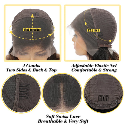 30 Inch 13x6 Lace Front Wigs Human Hair 200 Density Straight HD Lace Front Wigs Pre Plucked Straight Glueless Human Hair Natural