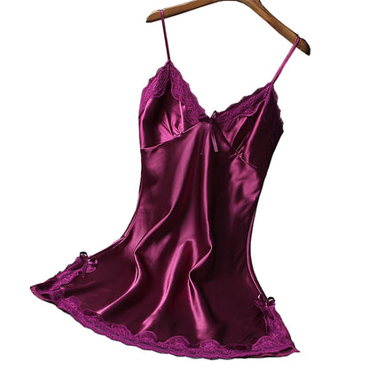 Ladies Sexy Silk Satin Night Dress Nightgown