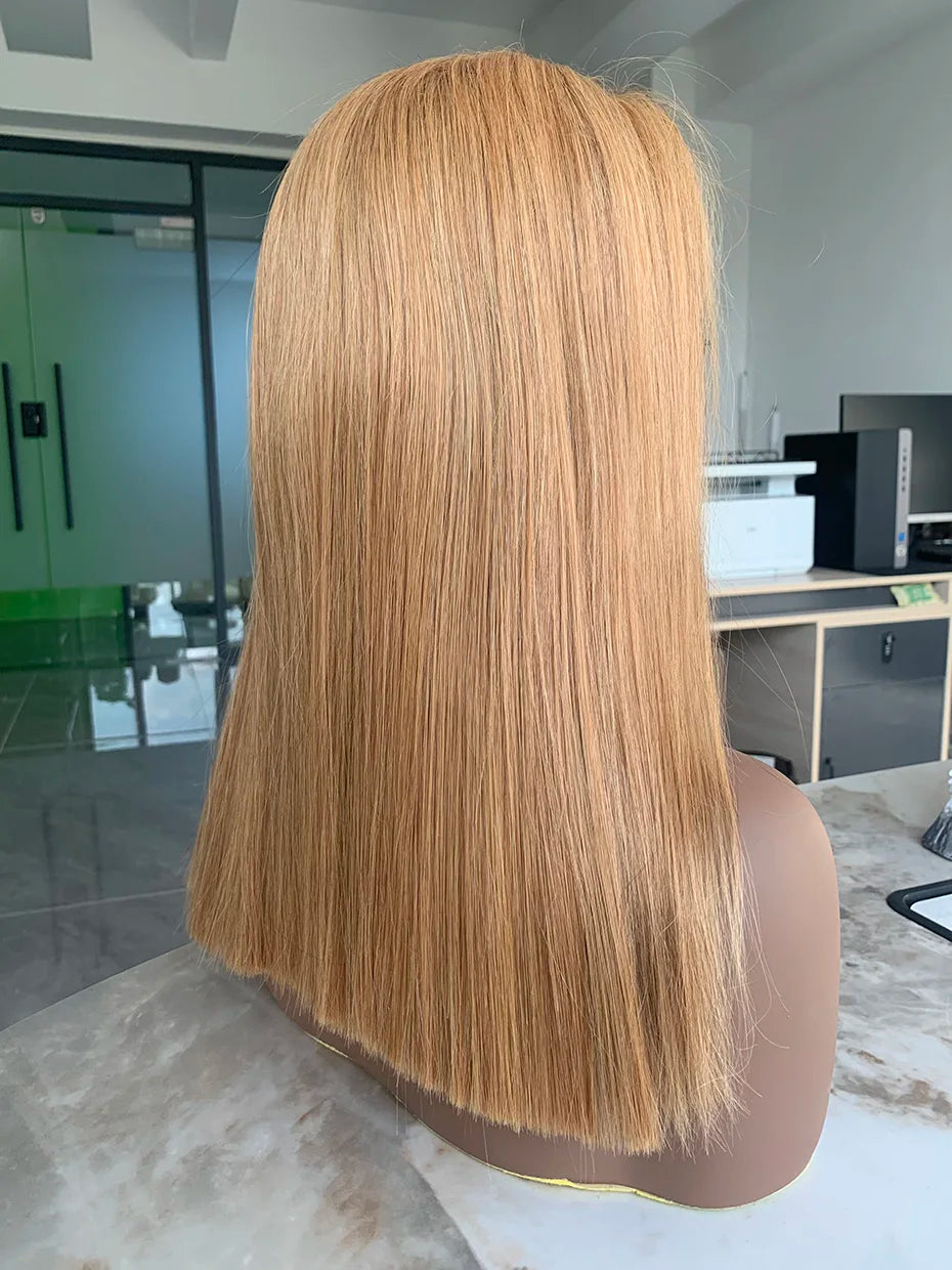 13x4 Bob 27# Colored Honey Blonde Wig Human Hair Vietnamese Closure Wig Human Hair Wigs Transparent Lace Frontal Wig Humain Hair