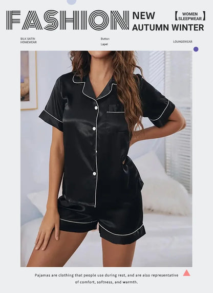 Women's Pajamas Set Satin Sleepwear