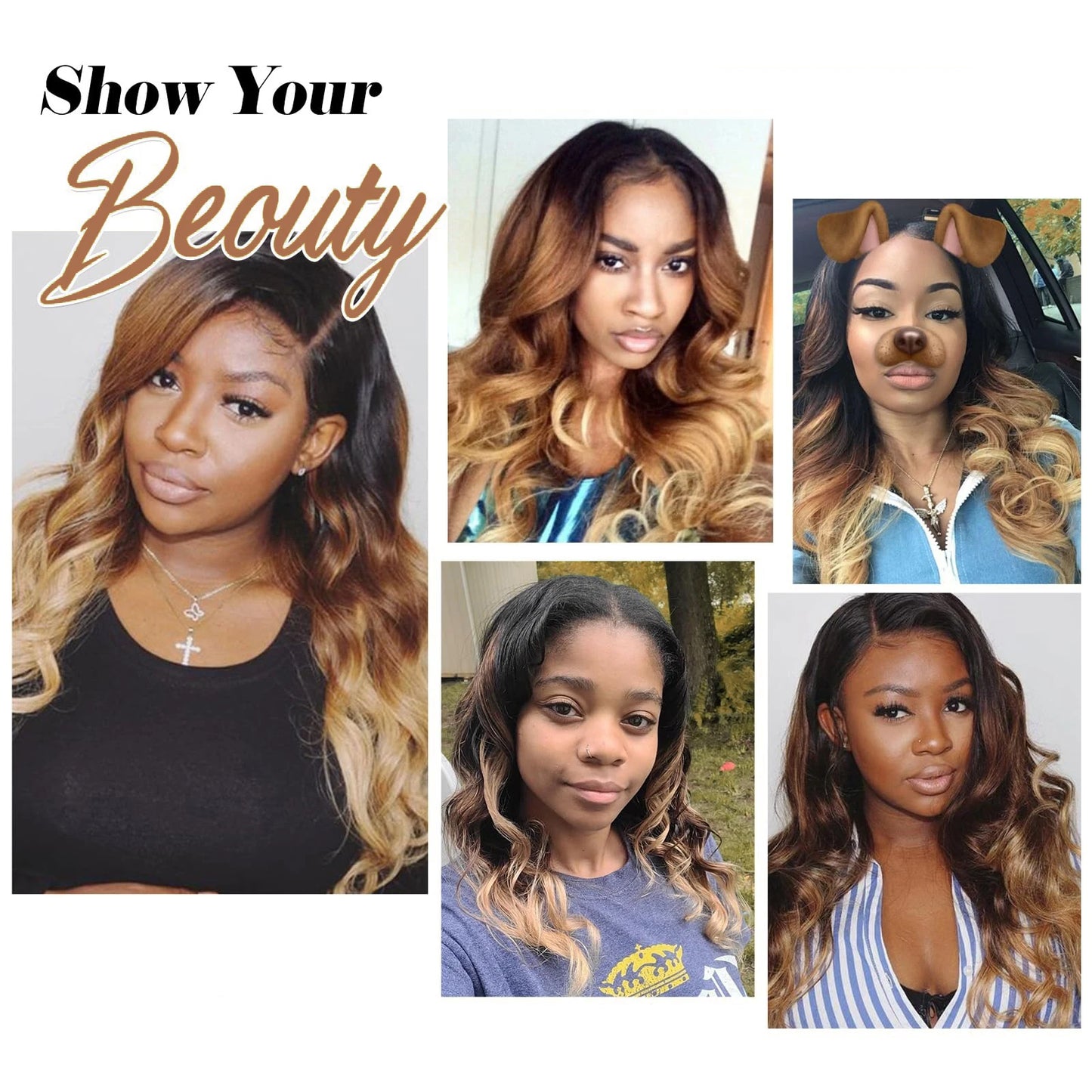 Ombre Color Body Wave Human Hair Bundles with closure 100% Unprocessed Virgin Hair 1b/4/27 Colored Bundles human Hair Extension