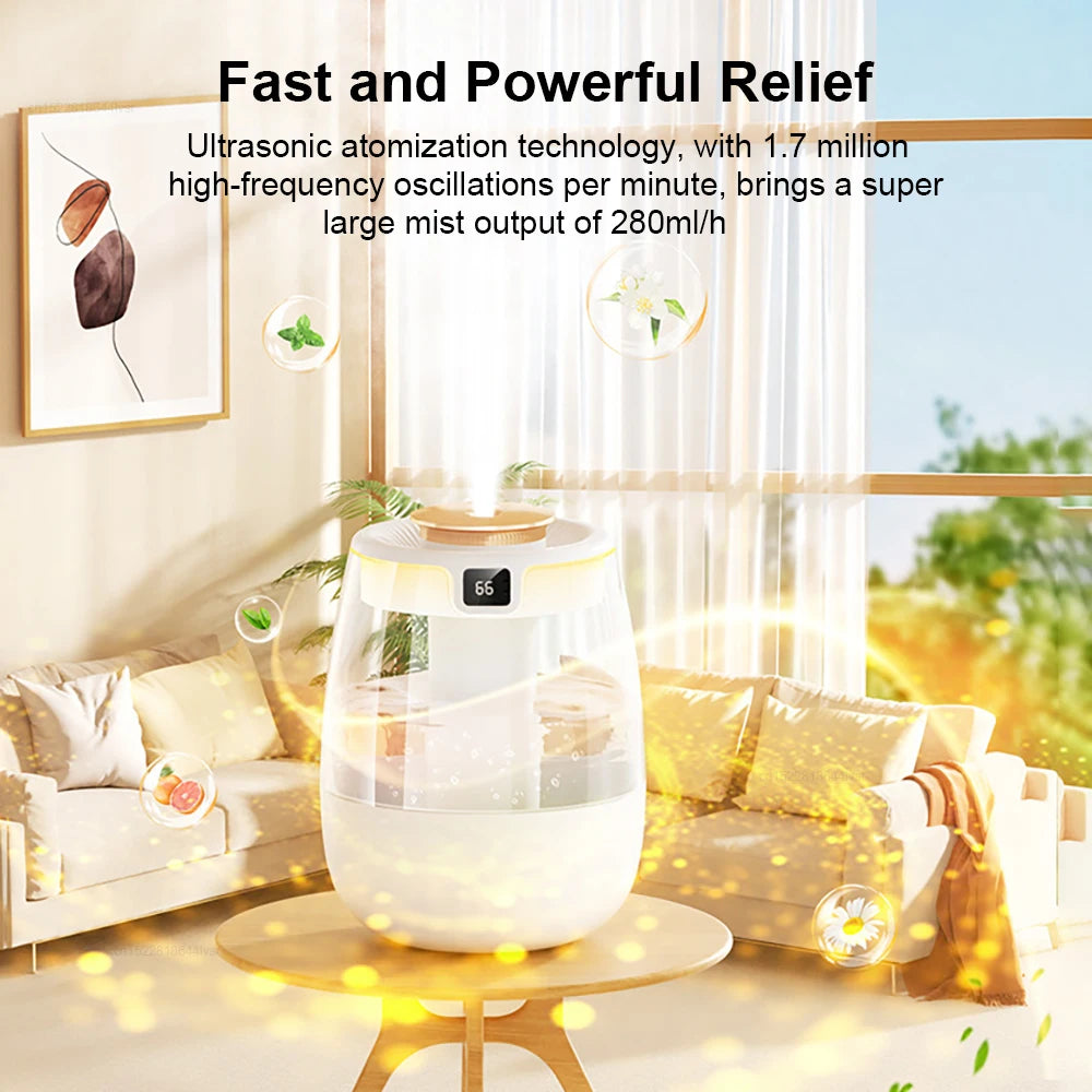 Air Humidifier Double Spray Port 1.3L Large Capacity Aroma Air Humidifier