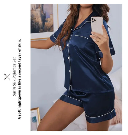 Women's Pajamas Set Satin Sleepwear