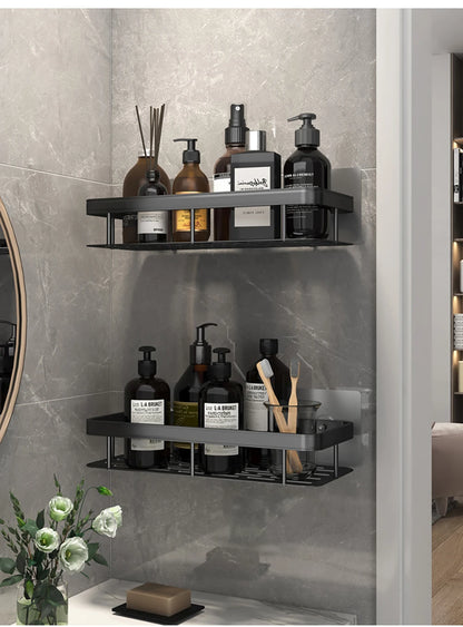 Wall mounted shower shampoo rack bathroom rack towel rack diamond free stand tripod wall hanging corner rectangular stand