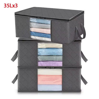 1/3pc Large Capacity Clothes Storage Bag Foldable Blanket