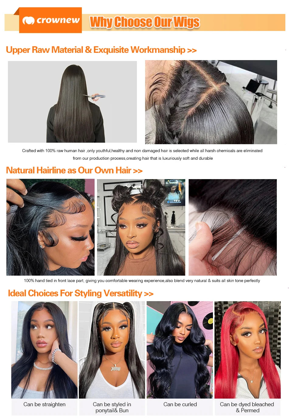 Deep Curly human Hair Wig 3 IN 1 Half Wigs Kinky Curly Human Hair Wig Glueless Wigs With Drawstring Seamless 250% Human Hair Wig