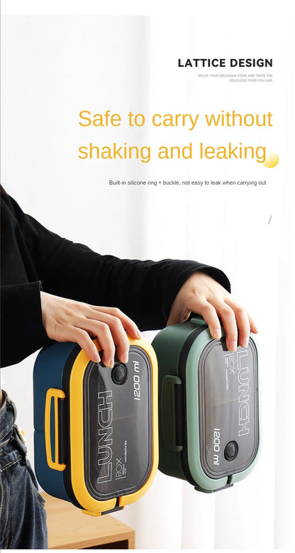 1200ML 2 Layer Bento Lunch Box With Spoon Fork