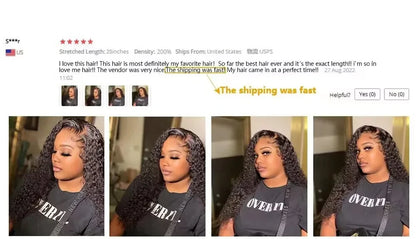 40 46 Inch Natural Color Deep Wave 13x4 13x6 HD Transparent Full Frontal Lace Curly Brazilian Human Hair Water Wigs 200 Density