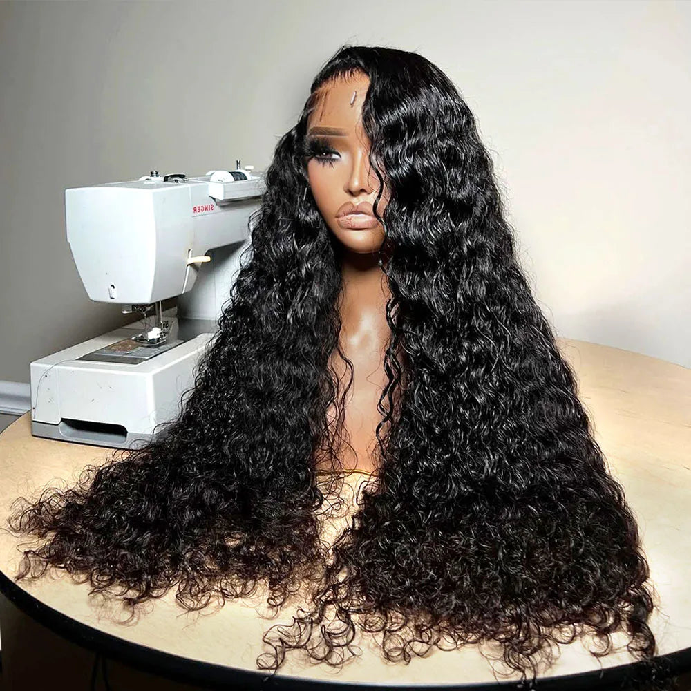 Vietnamese Water Wave Lace Front Human Hair Wigs Deep Wave 13x6 HD Lace Frontal Wig Invisible Strap 360 Full Lace Glueless Wig