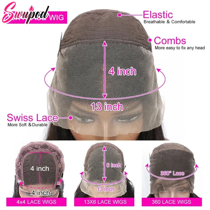 250% 360 Full Lace 13x6 HD Lace Frontal Wig 30 inch 13x4 Straight Remy Human Hair #4 Dark Chocolate Brown Glueless Pre Plucked