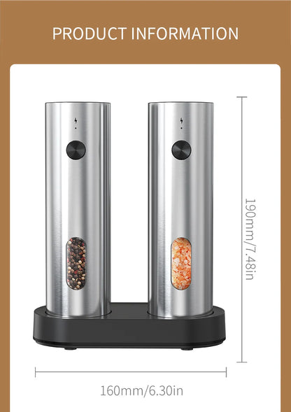 USB Rechargeable Automatic Pepper Grinder Salt And Pepper Mill