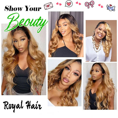 Ombre Color Body Wave Human Hair Bundles with closure 100% Unprocessed Virgin Hair 1b/4/27 Colored Bundles human Hair Extension