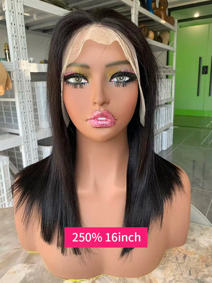 5x5 13x4 13x6 250 Density Bob Human Hair Wig 100% Raw Vietnamese Double Drawn Human Hair Lace Frontal Wig 16 18 20 22 24 26 inch