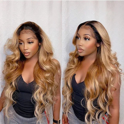 Ombre Color Body Wave Human Hair Bundles with closure 100% Unprocessed Virgin Hair 1b/4/27 Colored Bundles human Hair Extension