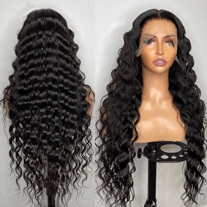 34 Inch Human Hair 13X4 Loose Deep Wave Frontal Wig 13X6 Curly Lace Front Wigs Brazilian Loose Wave 5x5 Lace Closure Wig