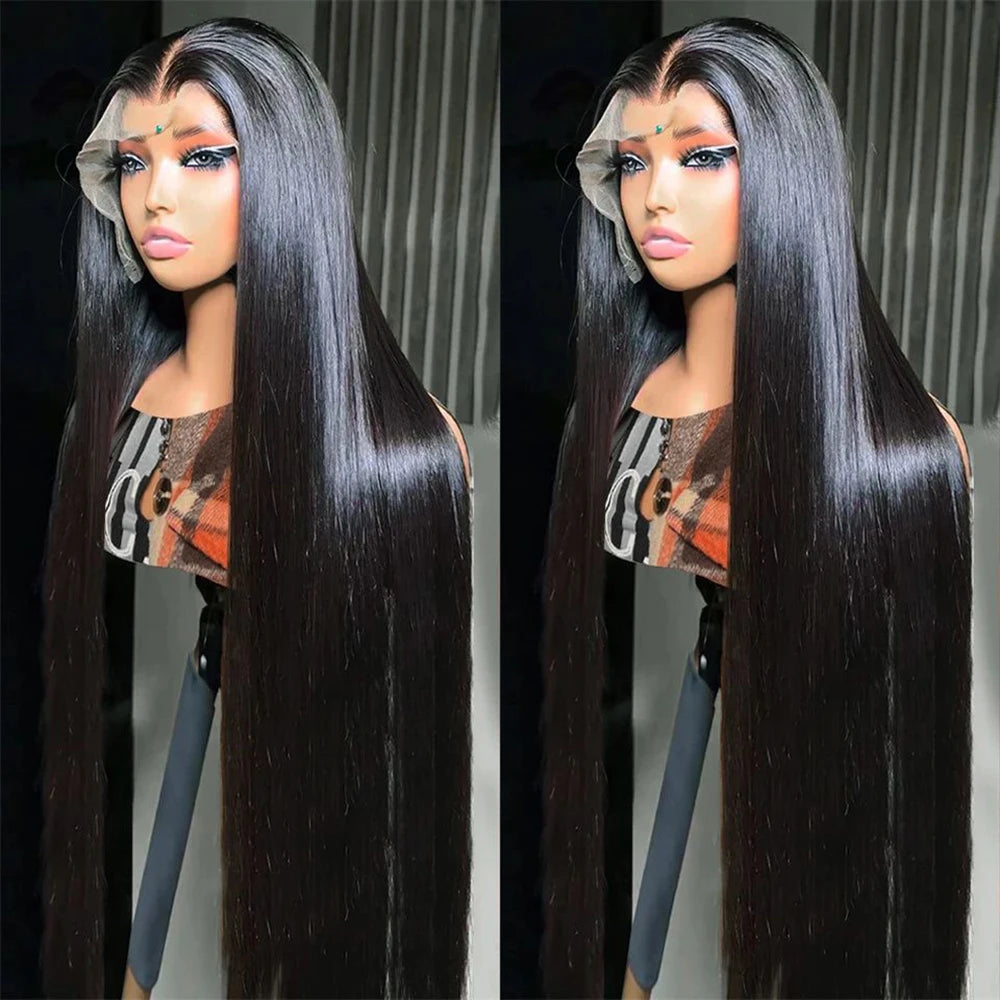30 Inch 13x6 Lace Front Wigs Human Hair 200 Density Straight HD Lace Front Wigs Pre Plucked Straight Glueless Human Hair Natural