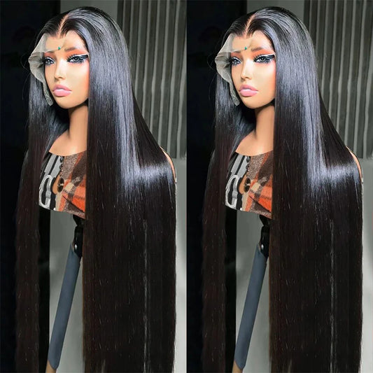 30 Inch 13x6 Lace Front Wigs Human Hair 200 Density Straight HD Lace Front Wigs Pre Plucked Straight Glueless Human Hair Natural