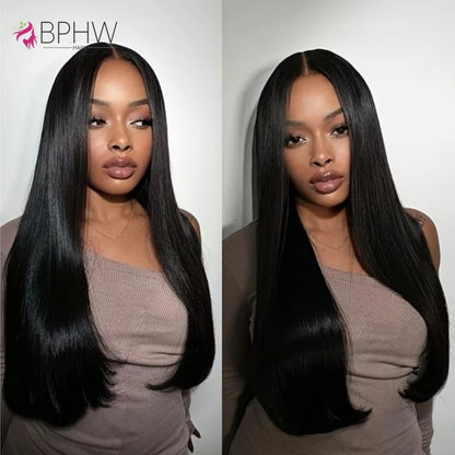 Straight Human Hair Bundles With Frontal Indian Hair Weave 3 Bundles With Lace Closure Wavy Human Hair Extensions Natural Color