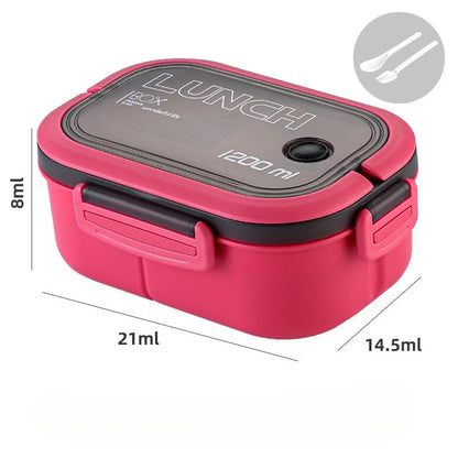 1200ML Double-layer Lunch Box Portable Compartment Food Box Microwave