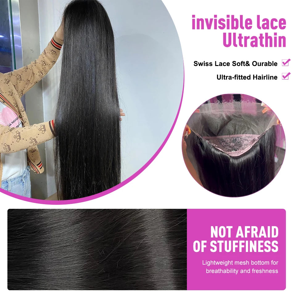 100% Human Hair 13x4 Bone Straight HD Lace Front Wig