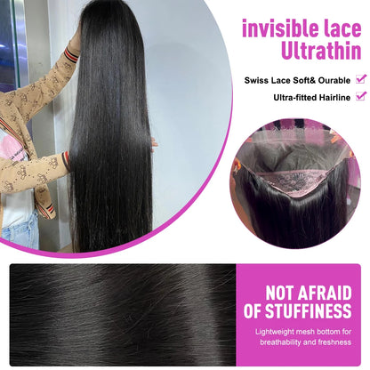 100% Human Hair 13x4 Bone Straight HD Lace Front Wig