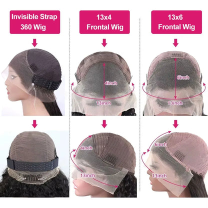 Vietnamese Water Wave Lace Front Human Hair Wigs Deep Wave 13x6 HD Lace Frontal Wig Invisible Strap 360 Full Lace Glueless Wig