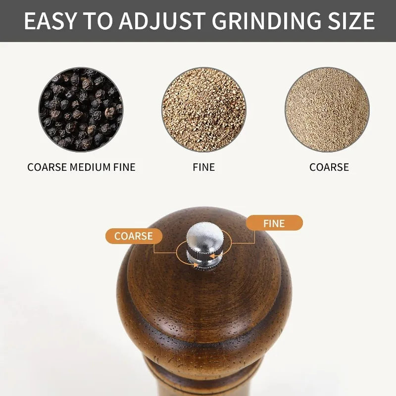 1/3pcs Wood Pepper Grinder,Salt Mill