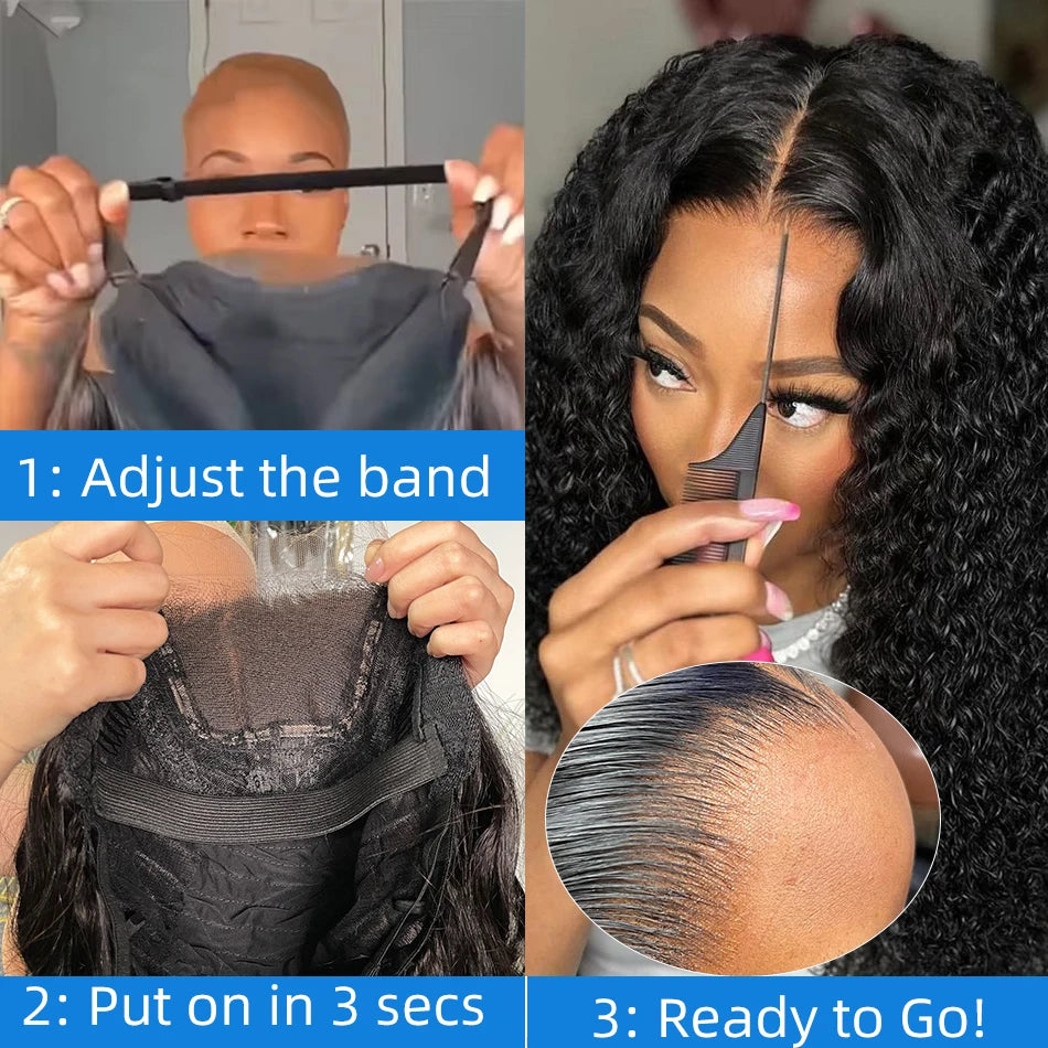 Xcurly 30 inch Loose Deep Wave Glueless 5x5 Ready to Wear Lace Closure Wig Pre Plucked Water Curly HD Lace Front Human Hair Wigs